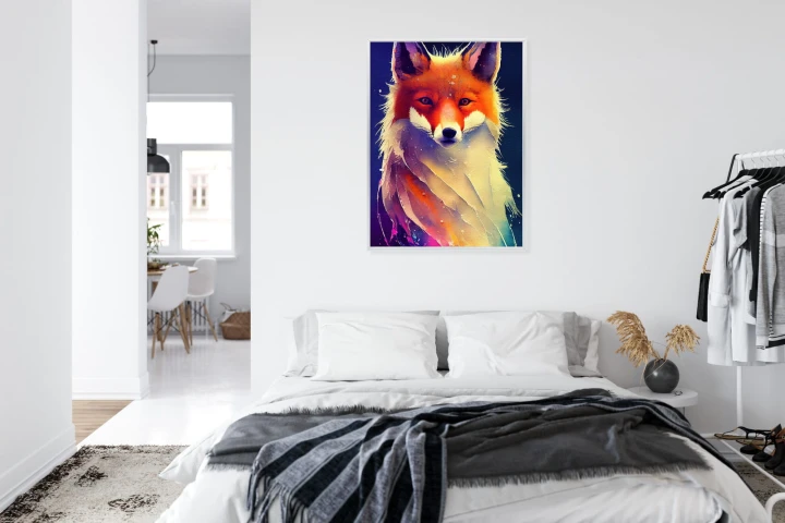 Plakat Beautiful Fine Art Portrait Of Red Fox. Generated By Ai, Is Not Based On Any Original Image, Character Or Person