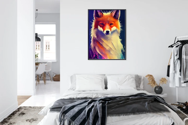 Plakat Beautiful Fine Art Portrait Of Red Fox. Generated By Ai, Is Not Based On Any Original Image, Character Or Person