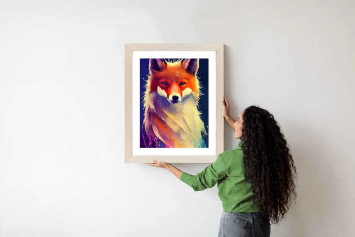 Plakat Beautiful Fine Art Portrait Of Red Fox. Generated By Ai, Is Not Based On Any Original Image, Character Or Person