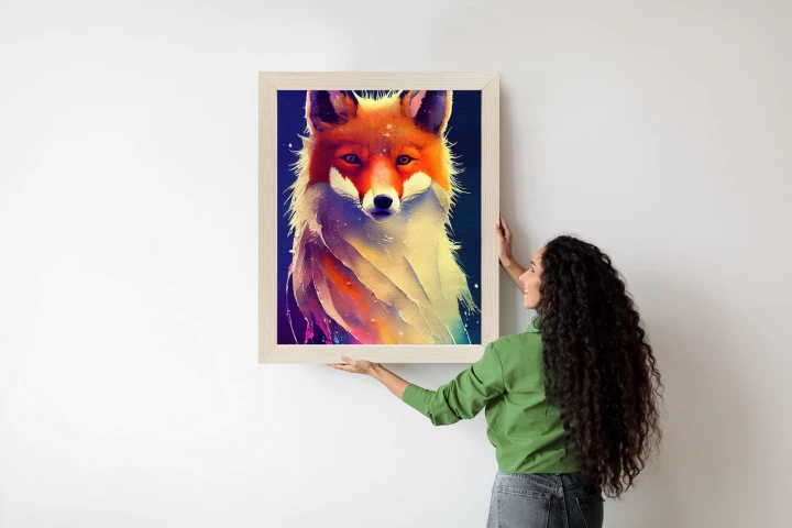 Plakat Beautiful Fine Art Portrait Of Red Fox. Generated By Ai, Is Not Based On Any Original Image, Character Or Person