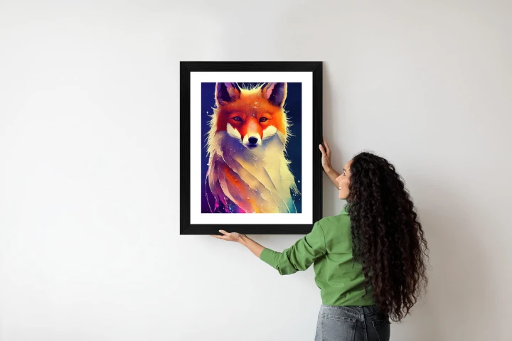 Plakat Beautiful Fine Art Portrait Of Red Fox. Generated By Ai, Is Not Based On Any Original Image, Character Or Person