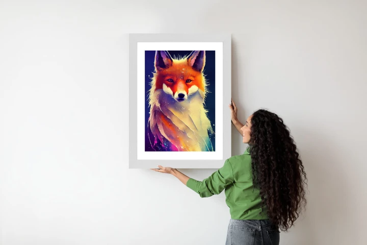 Plakat Beautiful Fine Art Portrait Of Red Fox. Generated By Ai, Is Not Based On Any Original Image, Character Or Person