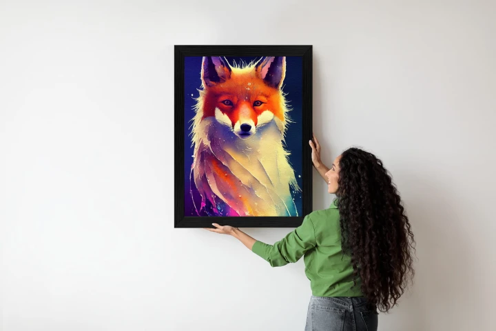 Plakat Beautiful Fine Art Portrait Of Red Fox. Generated By Ai, Is Not Based On Any Original Image, Character Or Person