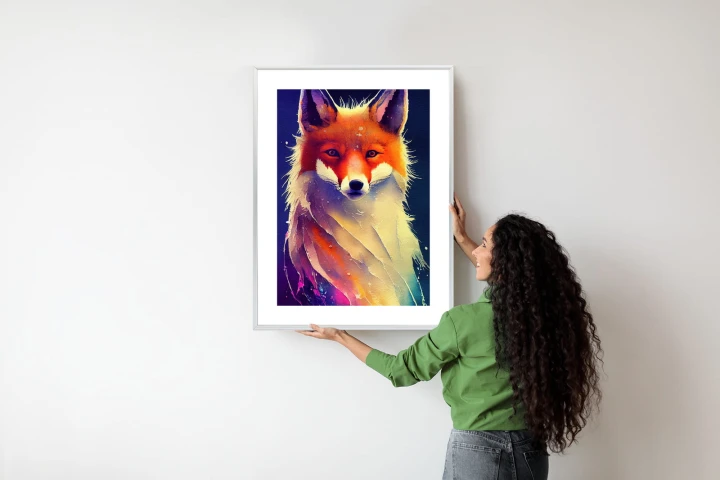 Plakat Beautiful Fine Art Portrait Of Red Fox. Generated By Ai, Is Not Based On Any Original Image, Character Or Person