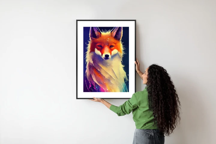Plakat Beautiful Fine Art Portrait Of Red Fox. Generated By Ai, Is Not Based On Any Original Image, Character Or Person