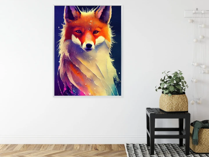 Plakat Beautiful Fine Art Portrait Of Red Fox. Generated By Ai, Is Not Based On Any Original Image, Character Or Person