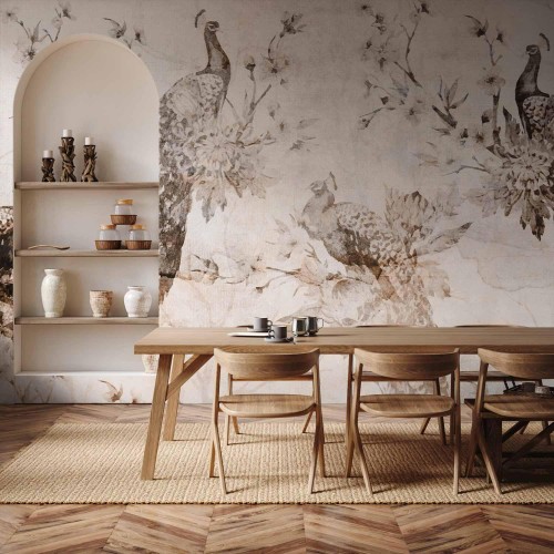 Fototapeta - Pawie w delikatnych beżach