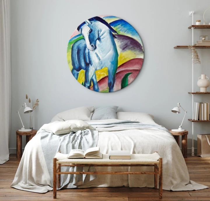 Obraz okrągły - Franz Marc – Niebieski koń