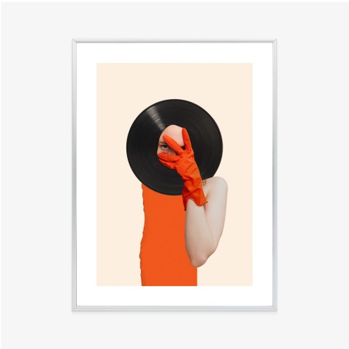 Plakat Muzyka Umysłu Na Płycie Winylowej Kolaż Pop-Art