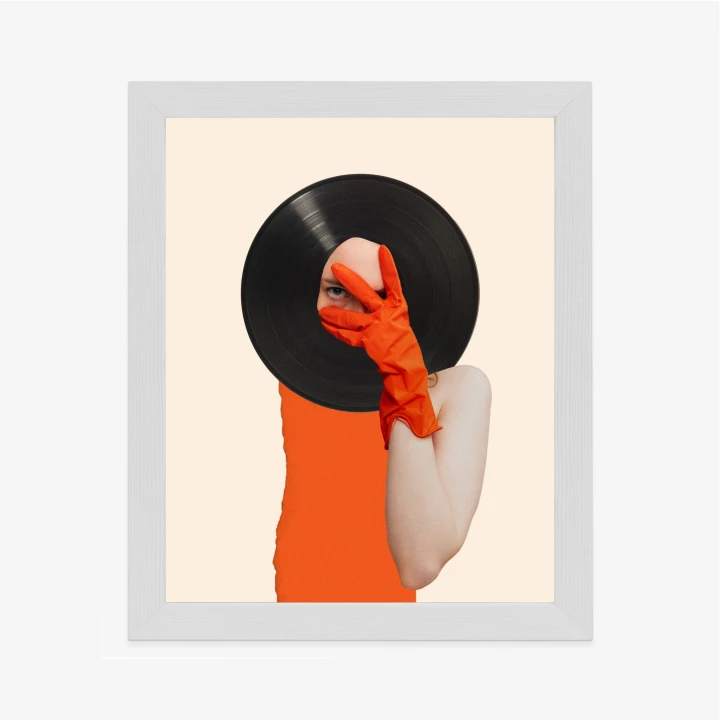 Plakat Muzyka Umysłu Na Płycie Winylowej Kolaż Pop-Art