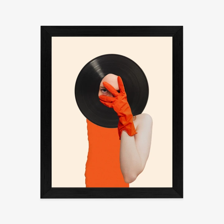 Plakat Muzyka Umysłu Na Płycie Winylowej Kolaż Pop-Art