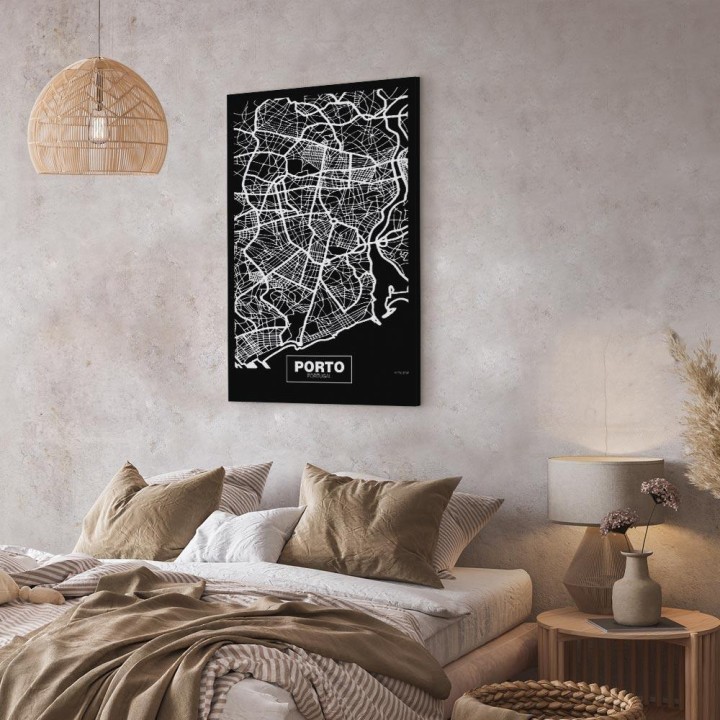 Obraz - Mapa w negatywie: Porto (1-częściowy) pionowy