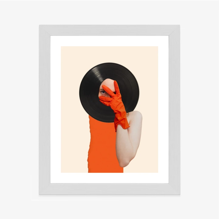 Plakat Muzyka Umysłu Na Płycie Winylowej Kolaż Pop-Art