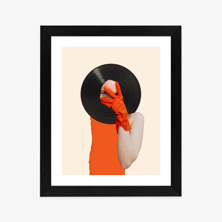 Plakat Muzyka Umysłu Na Płycie Winylowej Kolaż Pop-Art
