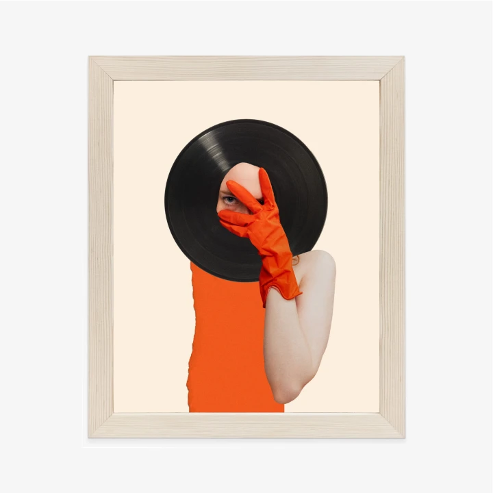 Plakat Muzyka Umysłu Na Płycie Winylowej Kolaż Pop-Art