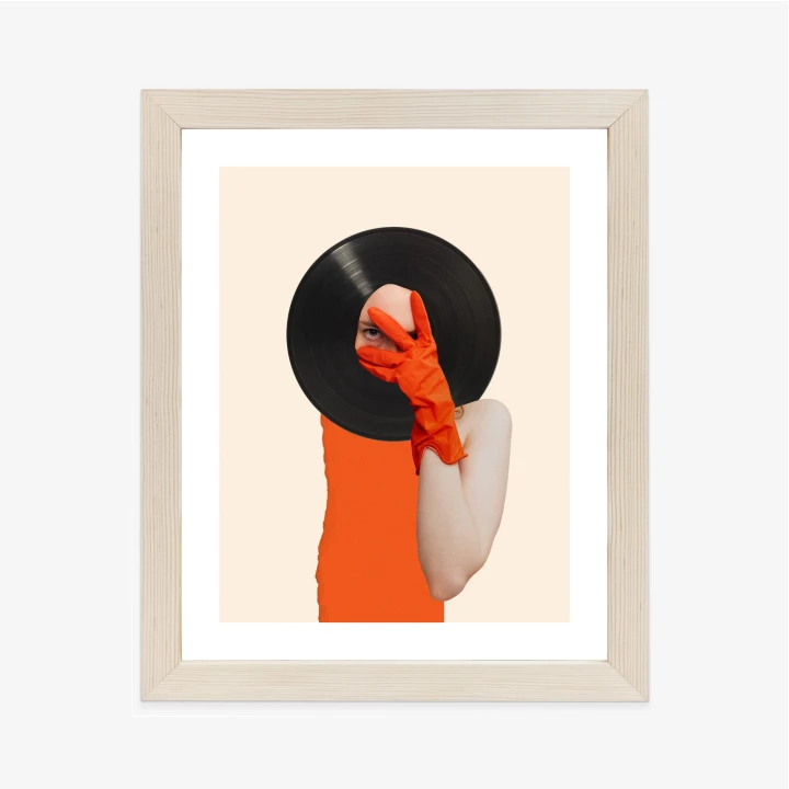 Plakat Muzyka Umysłu Na Płycie Winylowej Kolaż Pop-Art