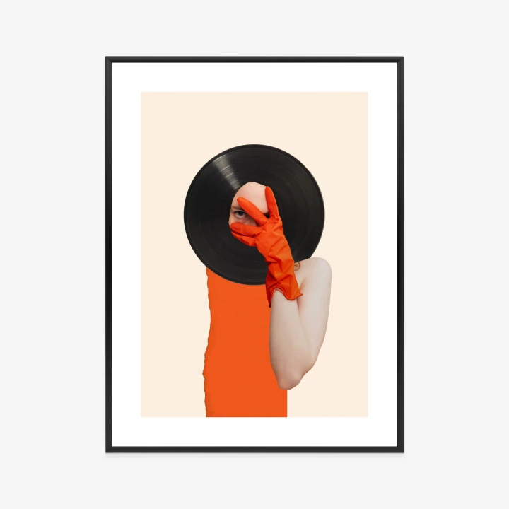 Plakat Muzyka Umysłu Na Płycie Winylowej Kolaż Pop-Art
