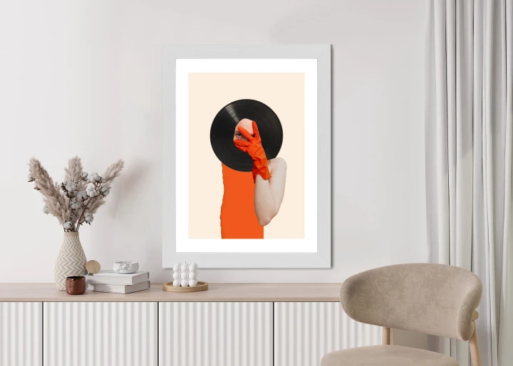 Plakat Muzyka Umysłu Na Płycie Winylowej Kolaż Pop-Art