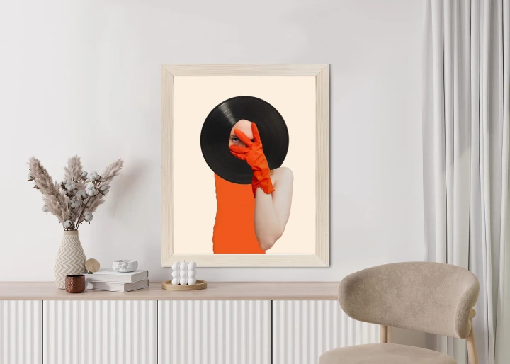 Plakat Muzyka Umysłu Na Płycie Winylowej Kolaż Pop-Art