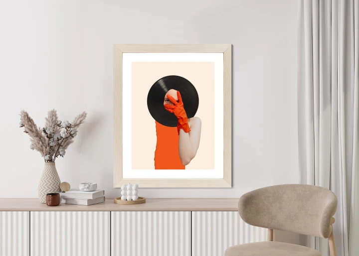 Plakat Muzyka Umysłu Na Płycie Winylowej Kolaż Pop-Art