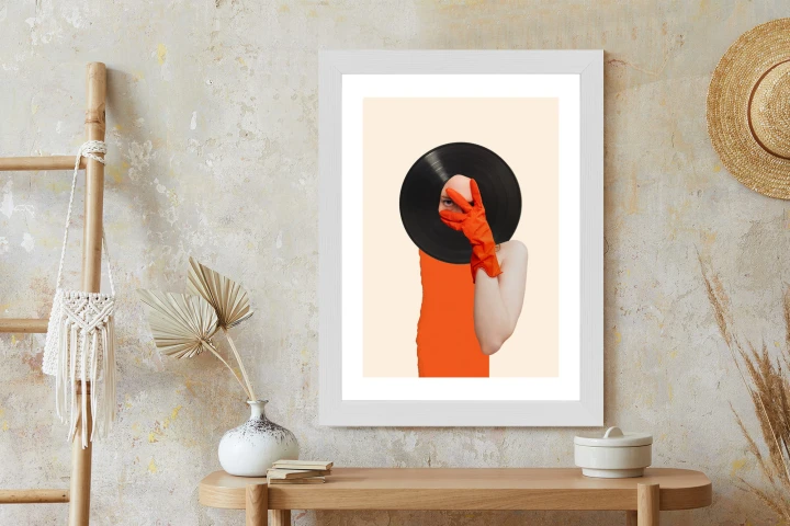 Plakat Muzyka Umysłu Na Płycie Winylowej Kolaż Pop-Art