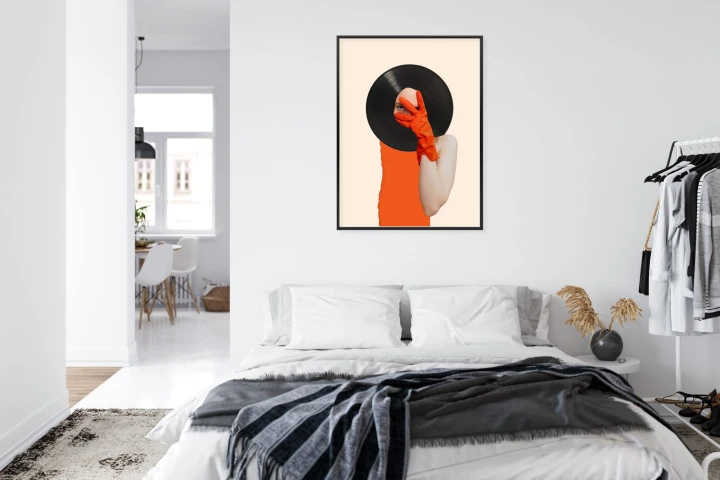 Plakat Muzyka Umysłu Na Płycie Winylowej Kolaż Pop-Art