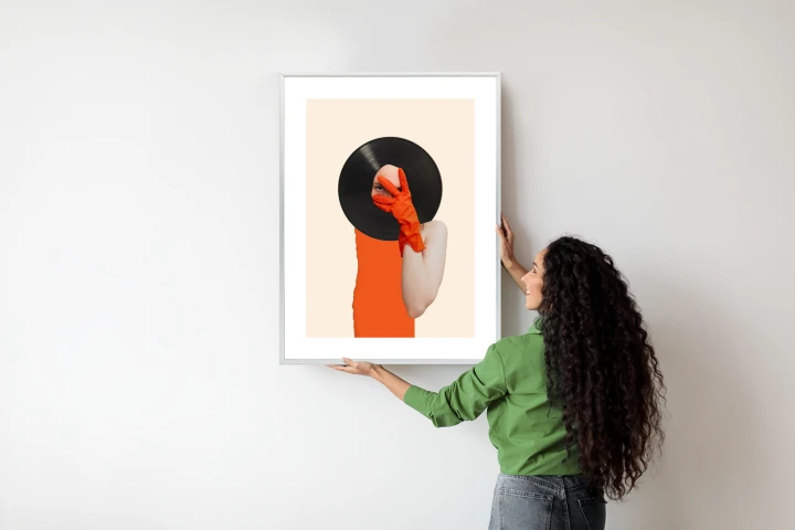 Plakat Muzyka Umysłu Na Płycie Winylowej Kolaż Pop-Art