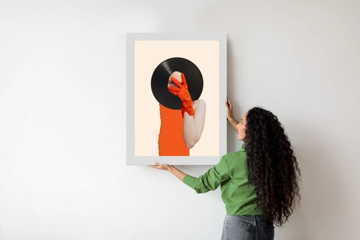 Plakat Muzyka Umysłu Na Płycie Winylowej Kolaż Pop-Art