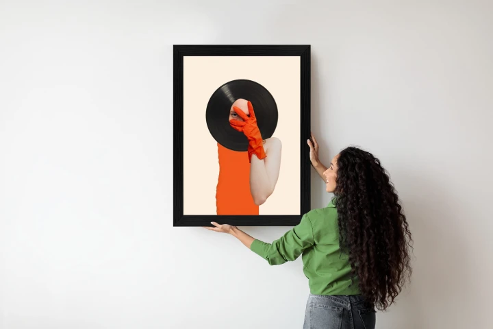 Plakat Muzyka Umysłu Na Płycie Winylowej Kolaż Pop-Art
