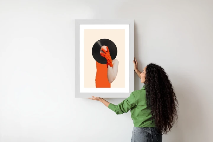 Plakat Muzyka Umysłu Na Płycie Winylowej Kolaż Pop-Art