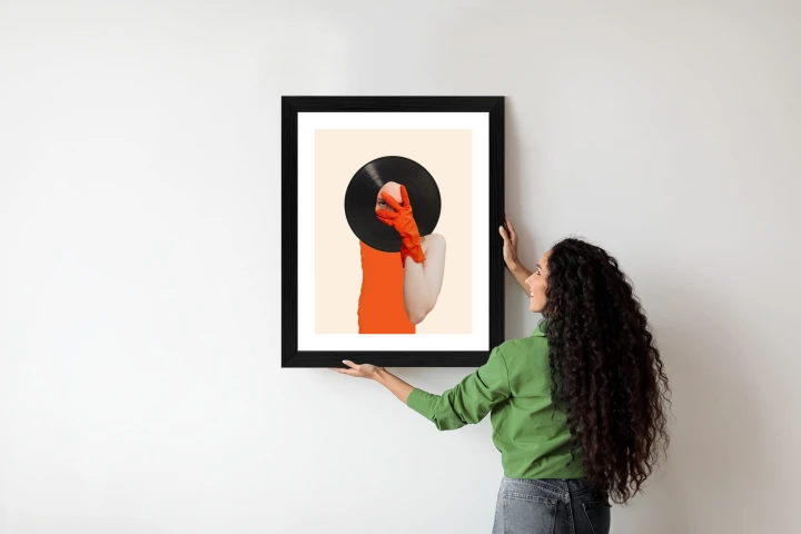 Plakat Muzyka Umysłu Na Płycie Winylowej Kolaż Pop-Art