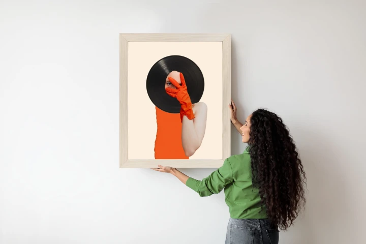 Plakat Muzyka Umysłu Na Płycie Winylowej Kolaż Pop-Art