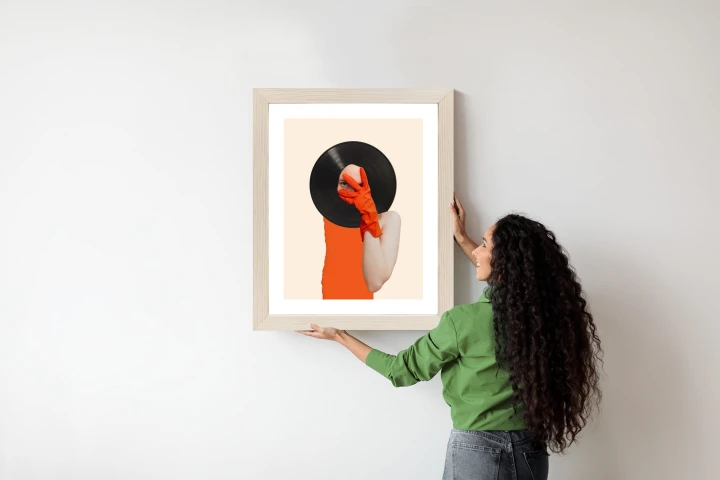 Plakat Muzyka Umysłu Na Płycie Winylowej Kolaż Pop-Art