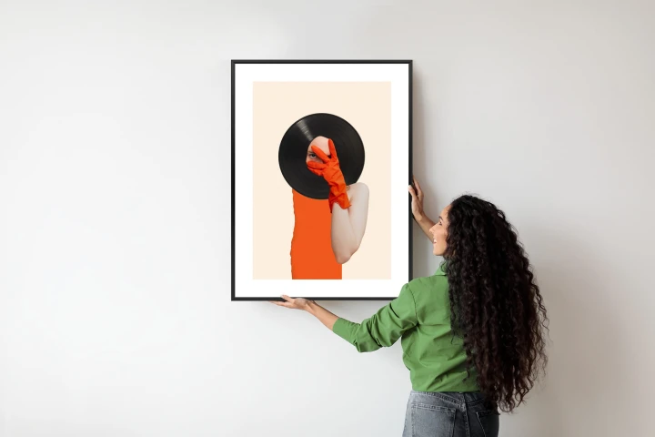 Plakat Muzyka Umysłu Na Płycie Winylowej Kolaż Pop-Art