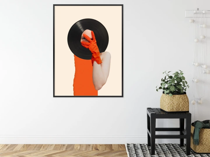 Plakat Muzyka Umysłu Na Płycie Winylowej Kolaż Pop-Art