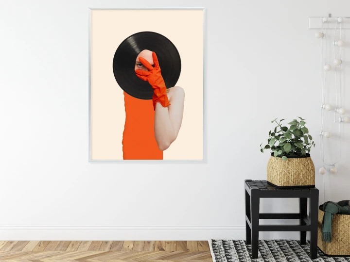Plakat Muzyka Umysłu Na Płycie Winylowej Kolaż Pop-Art
