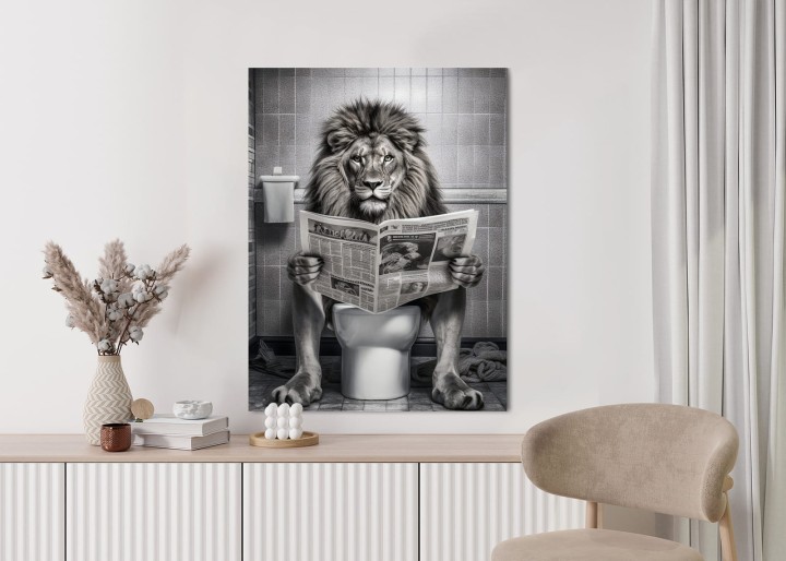 Plakat Lew Czytający Gazetę