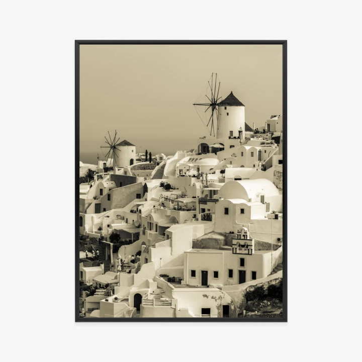 Plakat Typowa Architektura W Greckim Miasteczku Oia