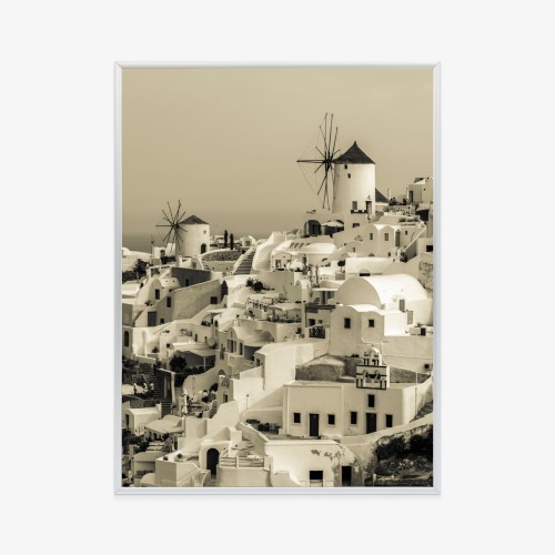 Plakat Typowa Architektura W Greckim Miasteczku Oia
