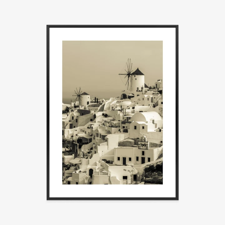 Plakat Typowa Architektura W Greckim Miasteczku Oia