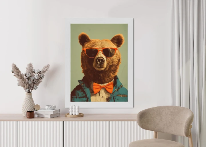 Plakat Miś W Okularach Przeciwsłonecznych