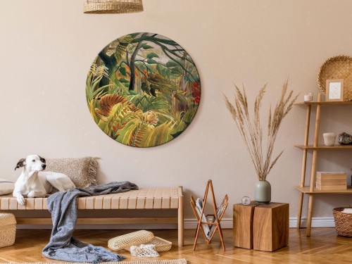 Obraz okrągły - Henri Rousseau – Tygrys podczas burzy tropikalnej