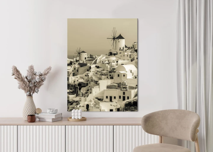 Plakat Typowa Architektura W Greckim Miasteczku Oia