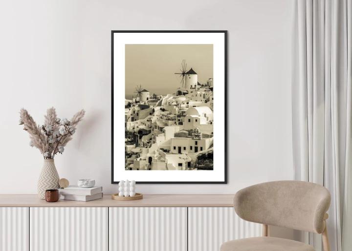 Plakat Typowa Architektura W Greckim Miasteczku Oia