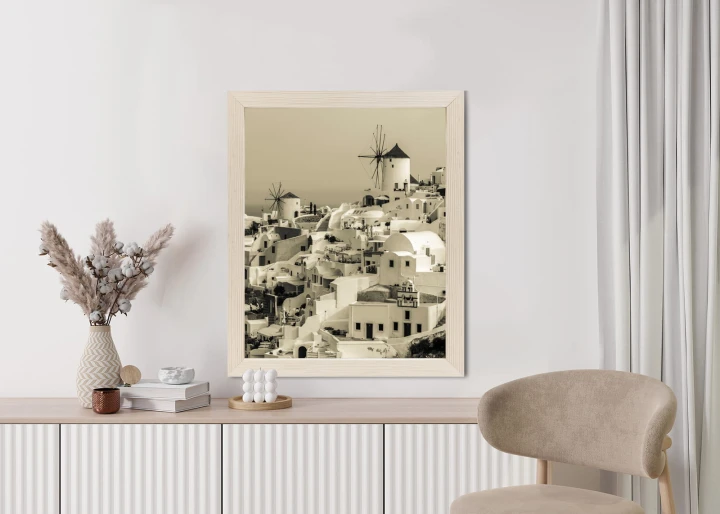 Plakat Typowa Architektura W Greckim Miasteczku Oia