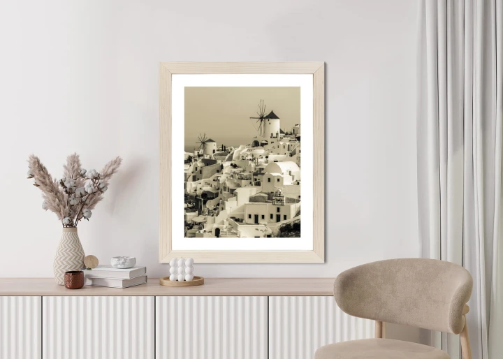 Plakat Typowa Architektura W Greckim Miasteczku Oia