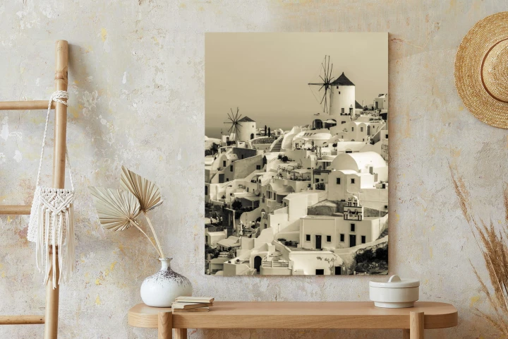 Plakat Typowa Architektura W Greckim Miasteczku Oia