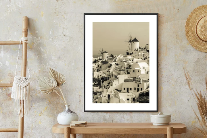 Plakat Typowa Architektura W Greckim Miasteczku Oia