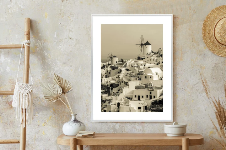 Plakat Typowa Architektura W Greckim Miasteczku Oia