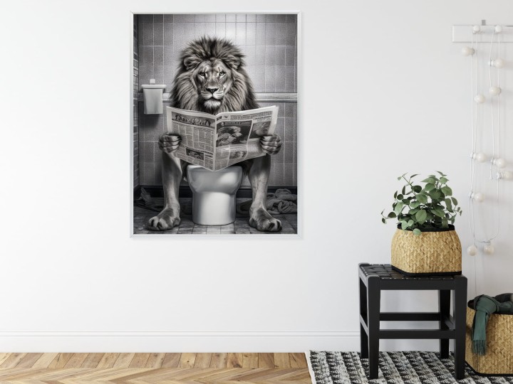 Plakat Lew Czytający Gazetę